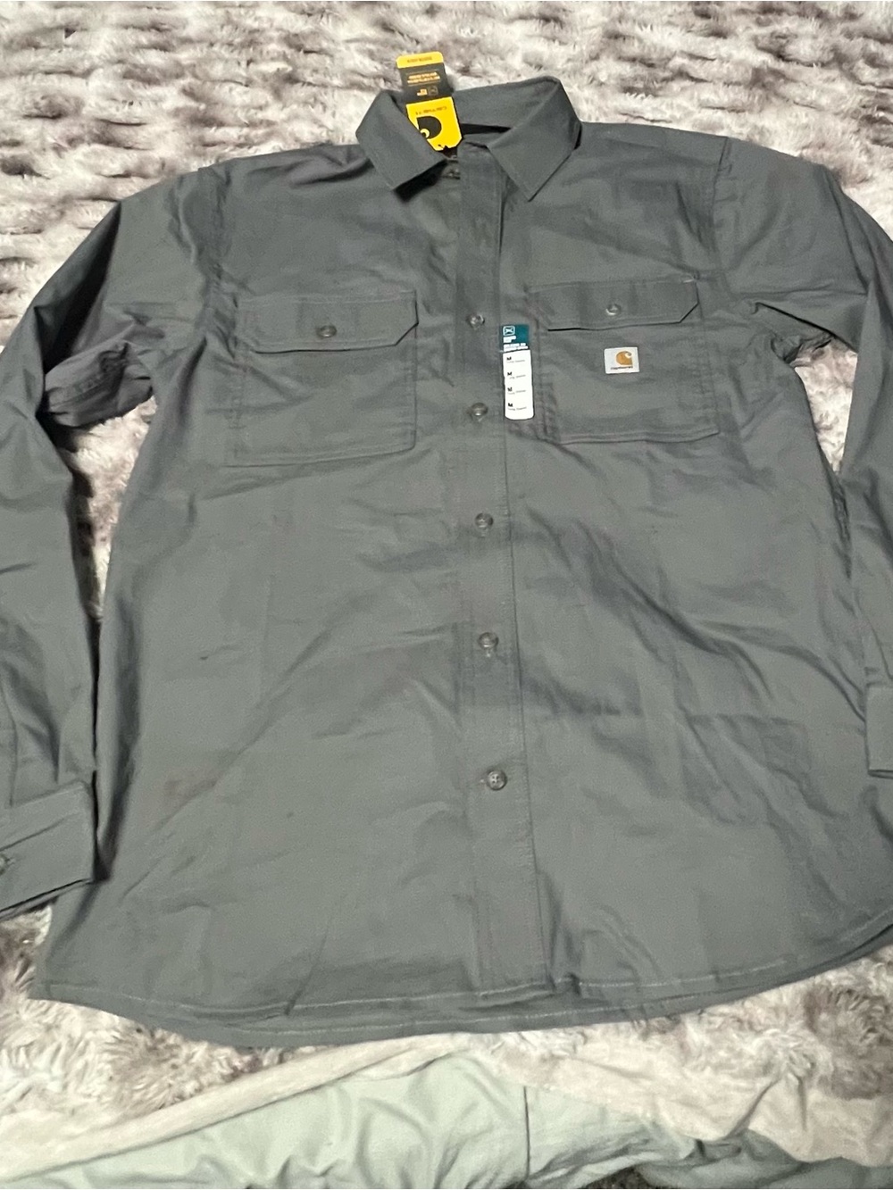Carhartt Rugged Flex Relaxed Fit Long Sleeve Shirt - Gray